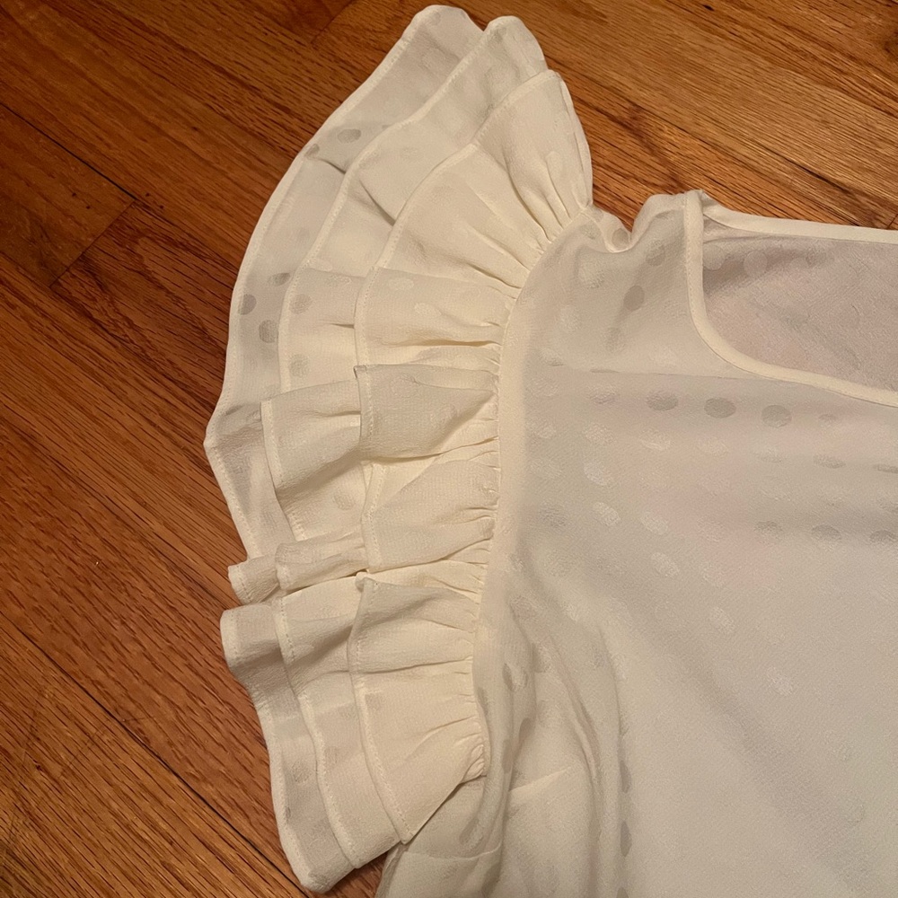 NWOT Jcrew Ruffle-sleeve top - Picture 3 of 4